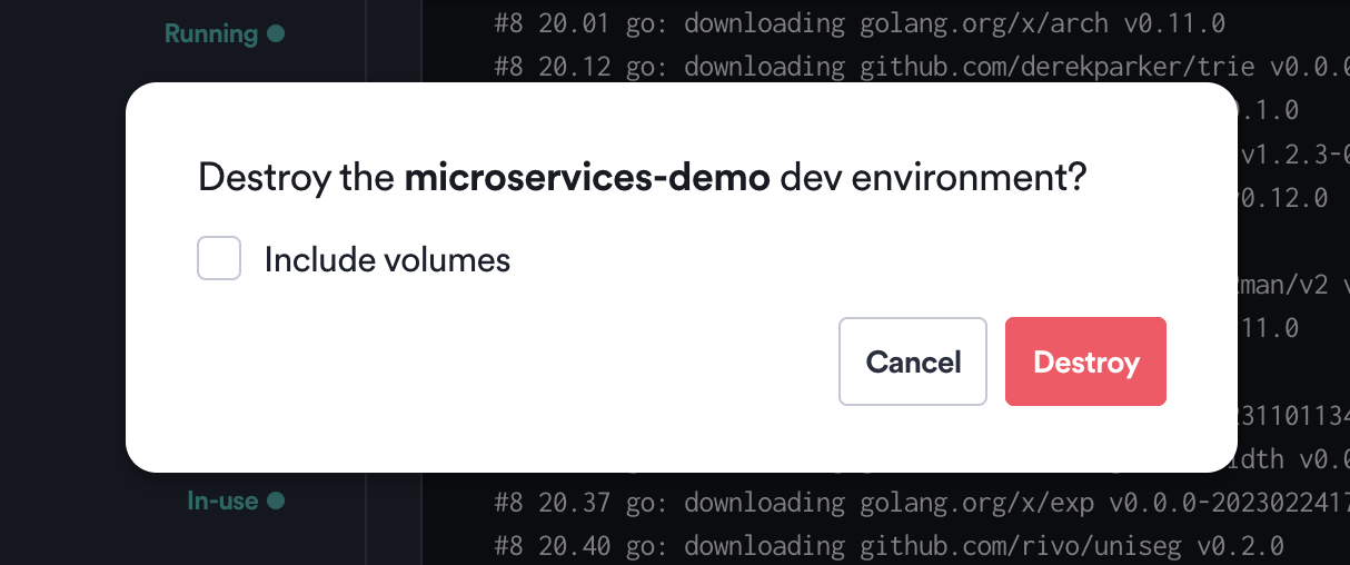 Destroy application